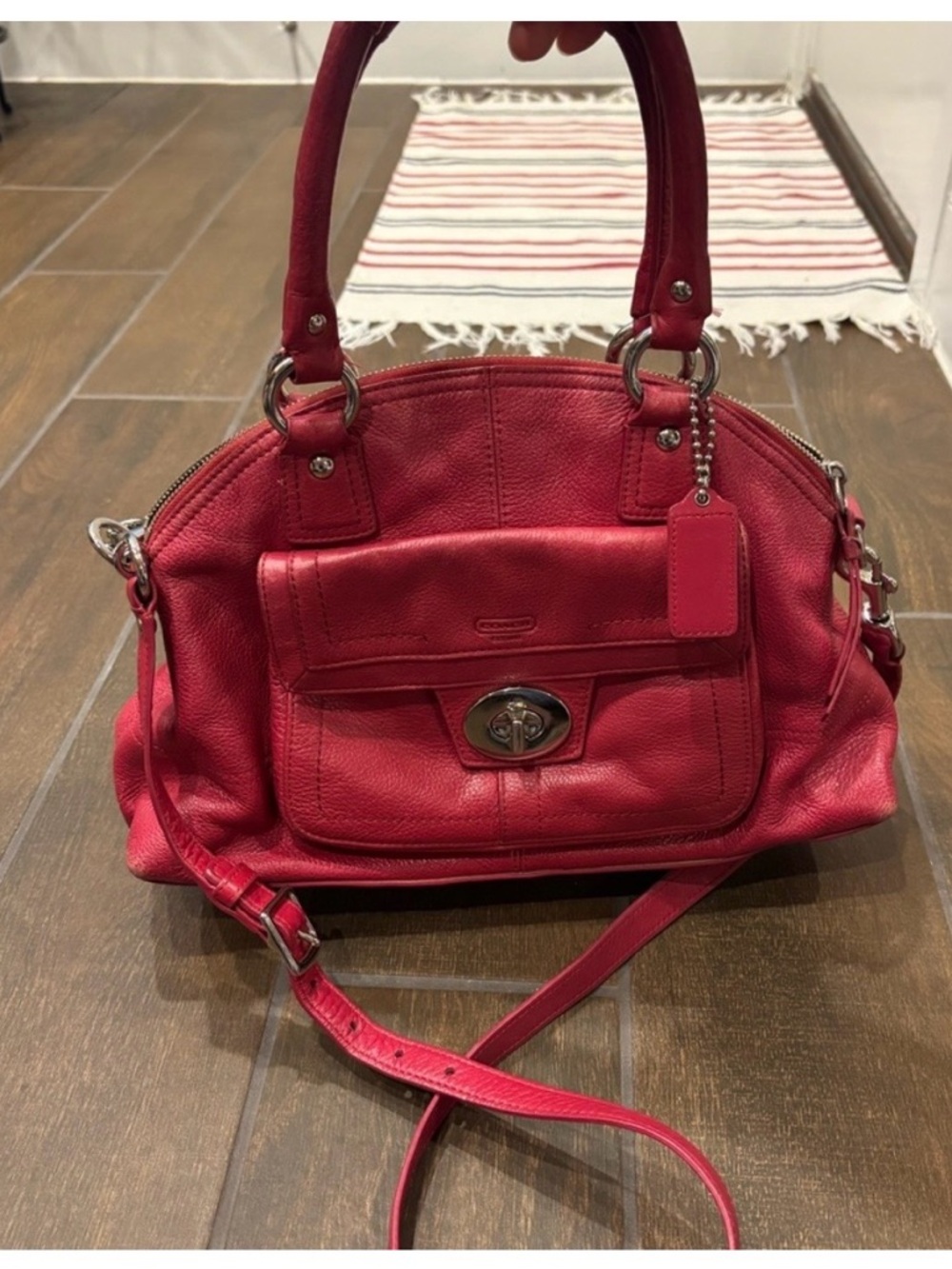 ❤️ Vintage Coach Red Leather Satchel Bag